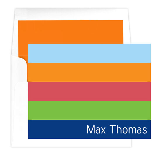Bright Stripes Folded Note Cards